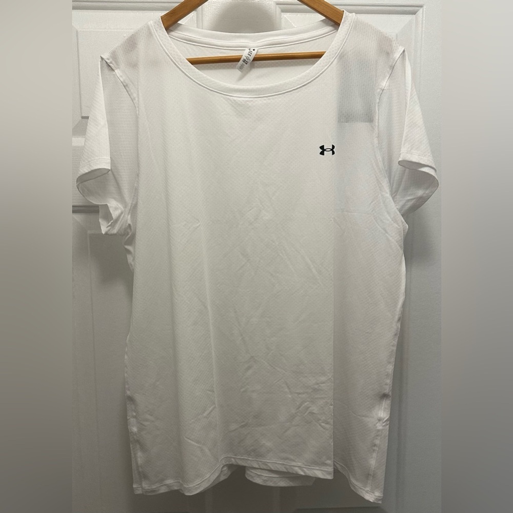 NWT White Under Armour Tech Mesh Heat Gear Shirt Size 2XL